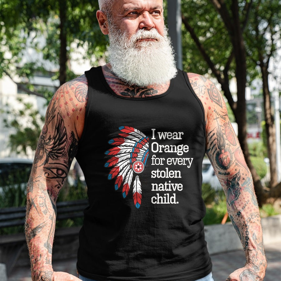 Native American T-Shirts, Vintage Native American Unisex T-Shirt/Hoodie/Sweatshirt HLT00 - I Wear Orange For Every American Native Child (1)