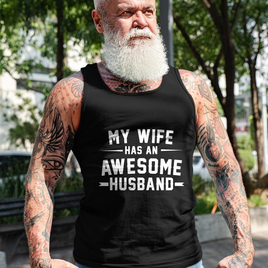 Best Wife Shirt, Wife and Husband Unisex T-Shirt/Hoodie/Sweatshirt HLT00 - My wife has an awesome husband T-Shirt (3)