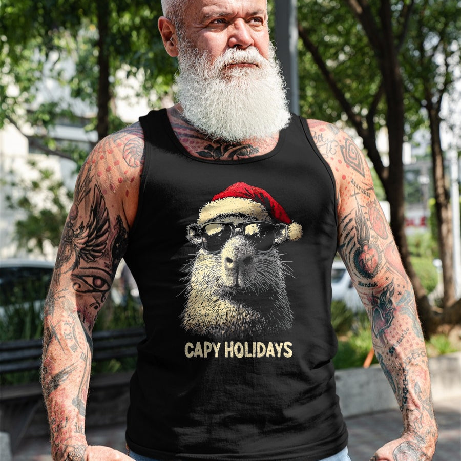 Cute Capybara Shirt, Funny Capybara Unisex T-Shirt/Hoodie/Sweatshirt HLT00 - Funny Christmas Capy Holidays Kids Teens Boys Xmas Capybara T-Shirt