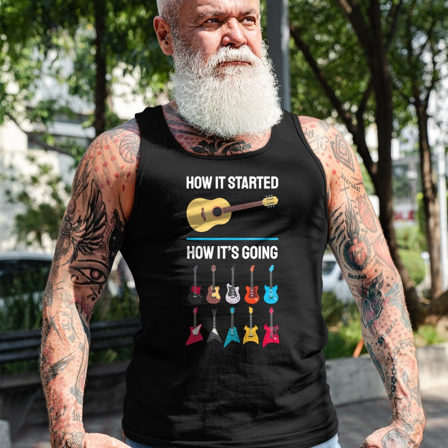 Guitar Lover Shirt, Funny Guitar UnisexT-Shirt/Hoodie/Sweatshirt HLT00 - How It Started Guitar Collection Musician Humor T-Shirt