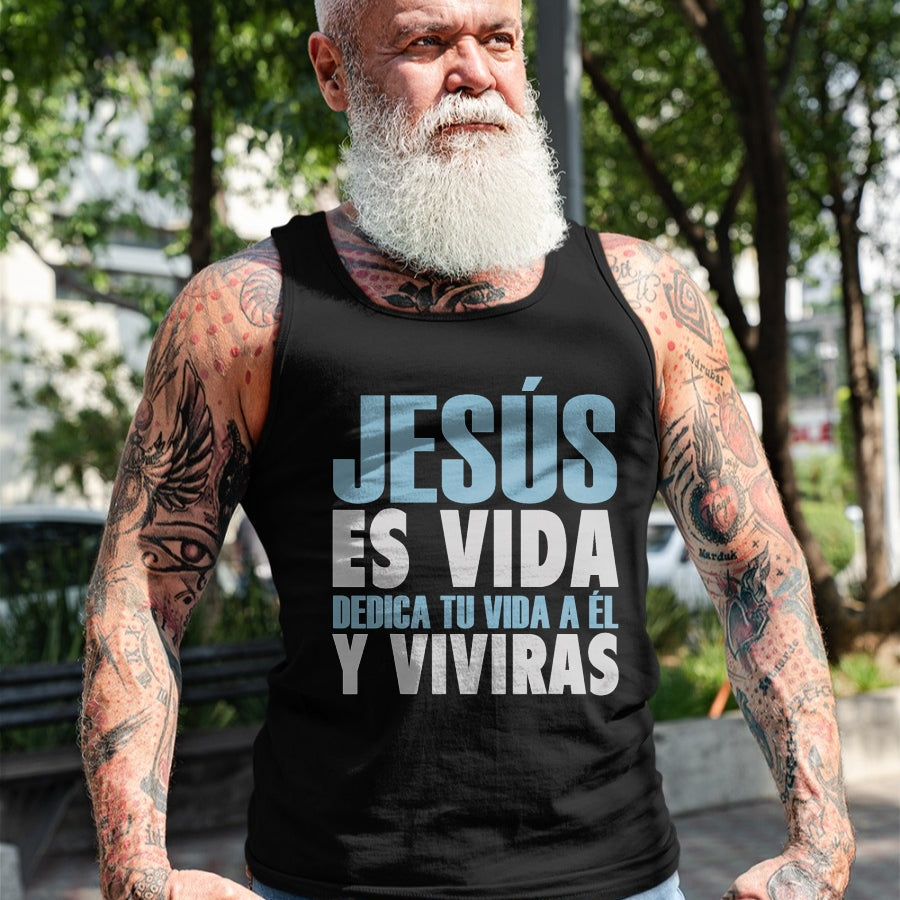 Christian Tee, Christian Faith Unisex T-Shirt/Hoodie/Sweatshirt HLT00 - Jesus Es Vida, Spanish T-Shirt, Spanish Christian Shirt T-Shirt