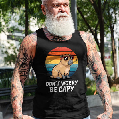Cute Capybara Shirt, Funny Capybara Unisex T-Shirt/Hoodie/Sweatshirt HLT00 - Don_t Worry Be Capy Relaxed Capybara Lovers Summer Vibes T-Shirt