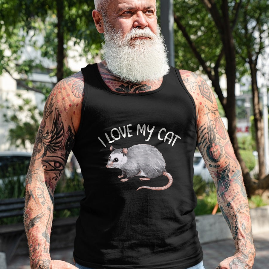 Cat Love Shirt, Funny Cat Lover Gift UnisexT-Shirt/Hoodie/Sweatshirt HLT00 - I Love My Cat Opossum T-Shirt, Men, Purple Heather, X-Large