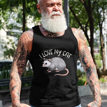Cat Love Shirt, Funny Cat Lover Gift UnisexT-Shirt/Hoodie/Sweatshirt HLT00 - I Love My Cat Opossum T-Shirt, Men, Purple Heather, X-Large