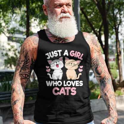 Cat Love Shirt, Funny Cat Lover Gift UnisexT-Shirt/Hoodie/Sweatshirt HLT00 - Just A Girl Who Loves Cats Cute Cat Lover Kitty Girls Kids T-Shirt (1)