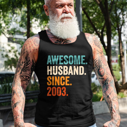 Best Wife Shirt, Wife and Husband Unisex T-Shirt/Hoodie/Sweatshirt HLT00 - Awesome Husband Since 2003 21st wedding anniversary 21 years T-Shirt