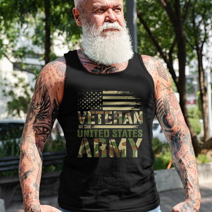 Proud Veteran Shirt, Funny Veteran UnisexT-Shirt/Hoodie/Sweatshirt HLT00 - Veteran of The United States Army Patriotic Camo Military T-Shirt