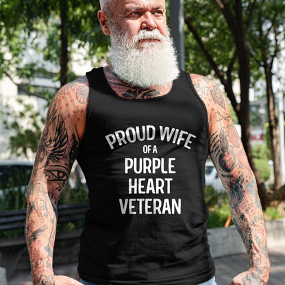 Best Wife Shirt, Wife and Husband Unisex T-Shirt/Hoodie/Sweatshirt HLT00 - Gift for wife T shirt, lucky wife   Wife of Purple Heart Veteran Shirt Proud Military Family T-Shirt