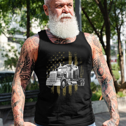 Best Truck Driver Life Shirt, Funny Trucker UnisexT-Shirt/Hoodie/Sweatshirt HLT00 - Trucker American Flag Big Rig Semi-Trailer Truck Driver Gift T-Shirt