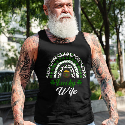 Best Wife Shirt, Wife and Husband Unisex T-Shirt/Hoodie/Sweatshirt HLT00 - Gift for wife T shirt, lucky wife   Lucky Wife Rainbow St Patricks Day Lucky Wife Long Sleeve T-Shir (3)