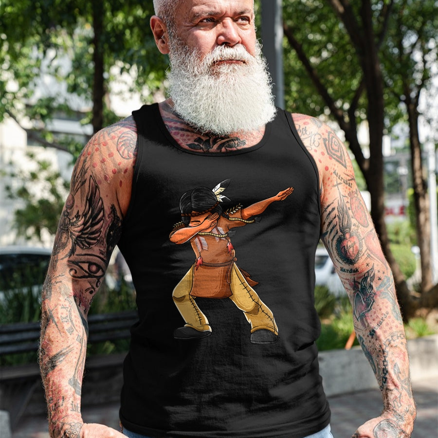Native American T-Shirts, Vintage Native American Unisex T-Shirt/Hoodie/Sweatshirt HLT00 - Dabbing Indian Funny Cute Native American Dance Dab Gift