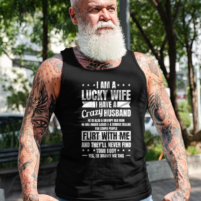 Best Wife Shirt, Wife and Husband Unisex T-Shirt/Hoodie/Sweatshirt HLT00 - Gift for wife T shirt, lucky wife   I Am A Lucky Wife Fathers Day Funny Sarcastic Women Zip Hoodie
