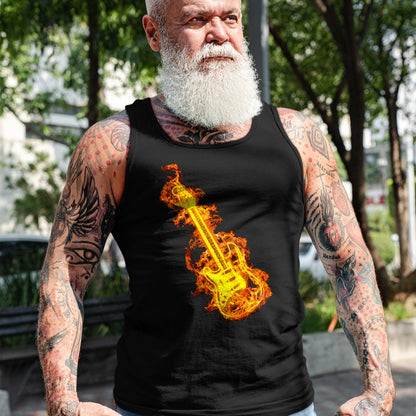 Guitar Lover Shirt, Funny Guitar UnisexT-Shirt/Hoodie/Sweatshirt HLT00 - Electric Guitar In Flames Gift Rock Guitar Lovers T-Shirt