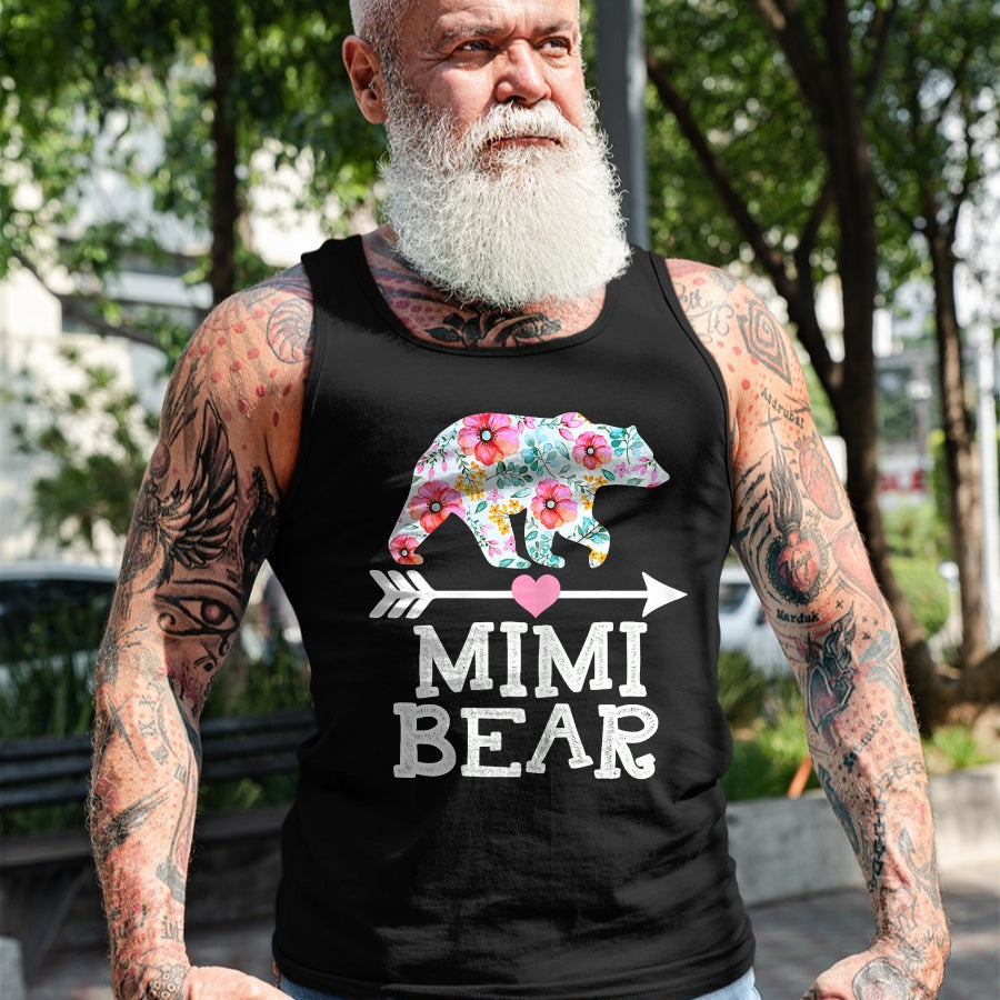 Best Grandma Shirt, Proud Grandma Unisex T-Shirt/Hoodie/Sweatshirt HLT00 - Mimi Bear Mom Grandma Floral Happy Mother's Day tee T-Shirt