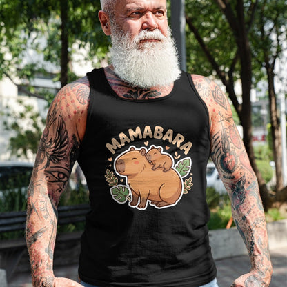 Cute Capybara Shirt, Funny Capybara Unisex T-Shirt/Hoodie/Sweatshirt HLT00 - Mamabara Capybara Mother T-Shirt (2)