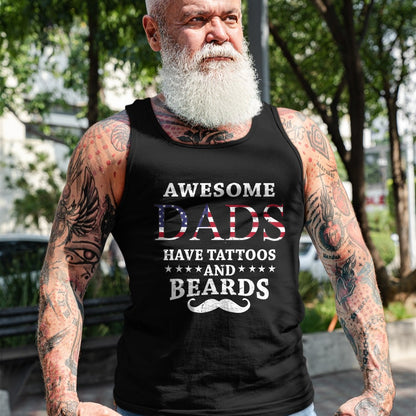 Best Wife Shirt, Wife and Husband Unisex T-Shirt/Hoodie/Sweatshirt HLT00 - Mens Awesome Dads Have Tattoos And Beards Gift Dads Bearded Guys T-Shirt