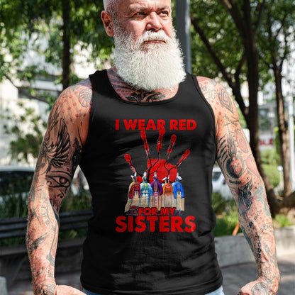 Native American T-Shirts, Vintage Native American Unisex T-Shirt/Hoodie/Sweatshirt HLT00 - I Wear Red For My Sisters Native American MMIW Awareness