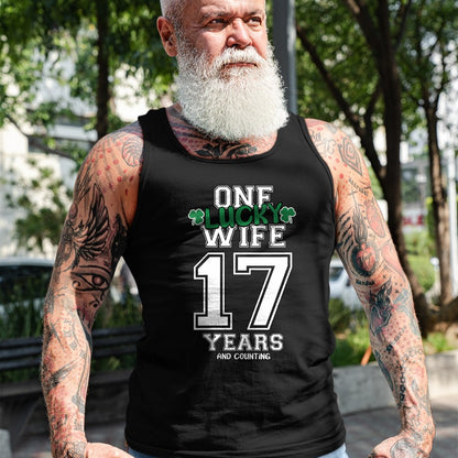 Best Wife Shirt, Wife and Husband Unisex T-Shirt/Hoodie/Sweatshirt HLT00 - Gift for wife T shirt, lucky wife   Womens 17 Years & Counting One Lucky Wife St. Patrick's Day Funn