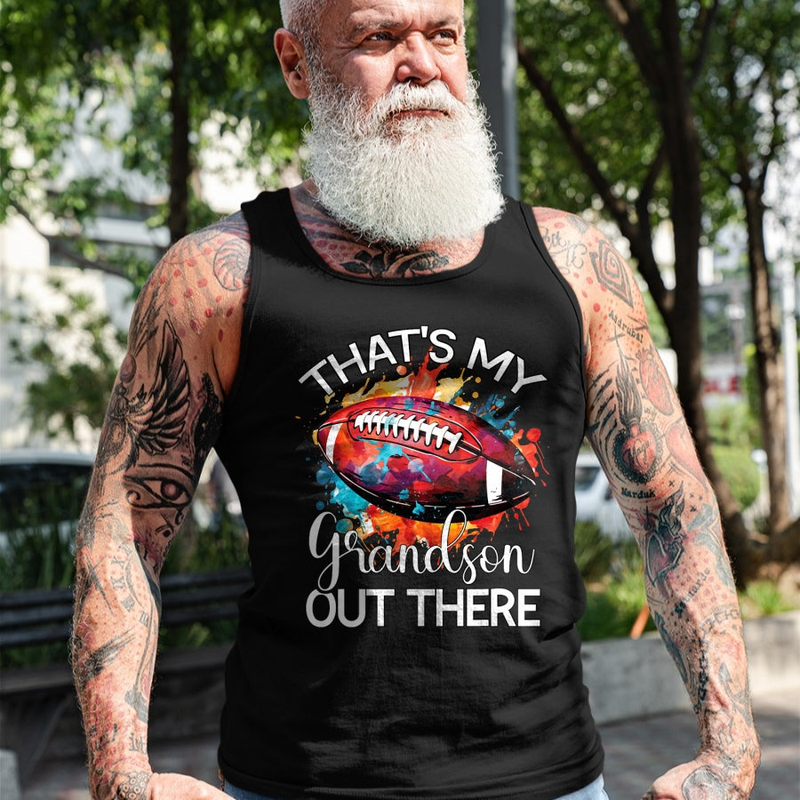 Best Grandma Shirt, Proud Grandma Unisex T-Shirt/Hoodie/Sweatshirt HLT00 - That's My Grandson Out There Football Grandma Grandpa T-Shirt (2)