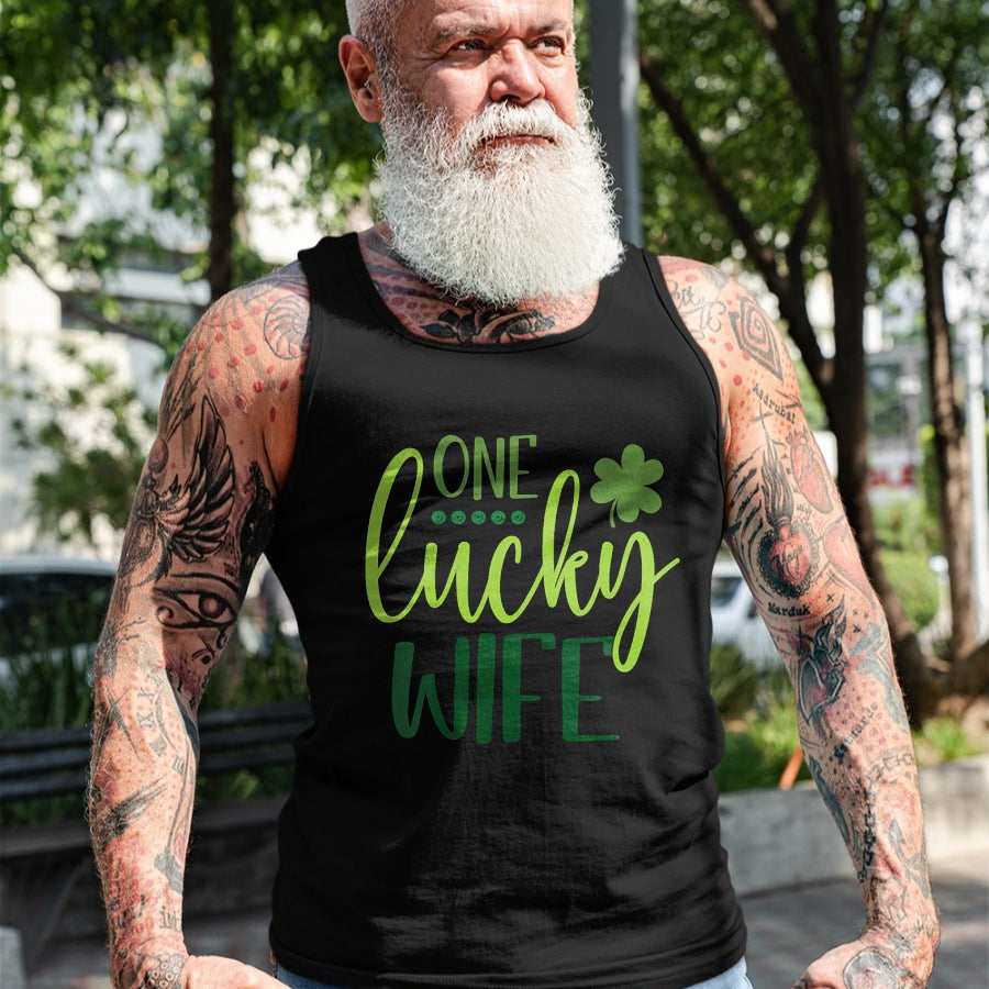 Best Wife Shirt, Wife and Husband Unisex T-Shirt/Hoodie/Sweatshirt HLT00 - Gift for wife T shirt, lucky wife   Womens One Lucky Wife Irish Shamrock Happy St Patricks Day Women (1)