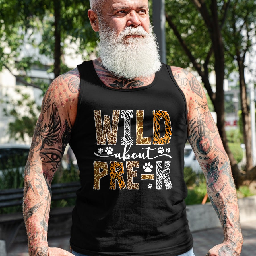 Best Student Shirt, Funny Back To School UnisexT-Shirt/Hoodie/Sweatshirt HLT00 - Wild About Pre-K Wild Animal Preschool Back to School Kids T-Shirt