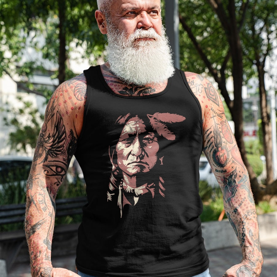 Native American T-Shirts, Vintage Native American Unisex T-Shirt/Hoodie/Sweatshirt HLT00 - sitting bull native american chief indian warrior men women