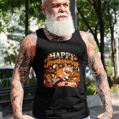 Best Thanksgiving Family Shirt , Funny Thanksgiving UnisexT-Shirt/Hoodie/Sweatshirt HLT00 - Happy Thanksgiving Funny Cute Cat Turkey Dinner Autumn Feast T-Shirt