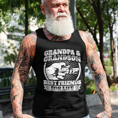 Best Grandpa Shirt, Proud Grandpa Unisex T-Shirt/Hoodie/Sweatshirt HLT00 - Grandpa And Grandson Gift Family Shirt Grandad Fist Bump Tee T-Shirt