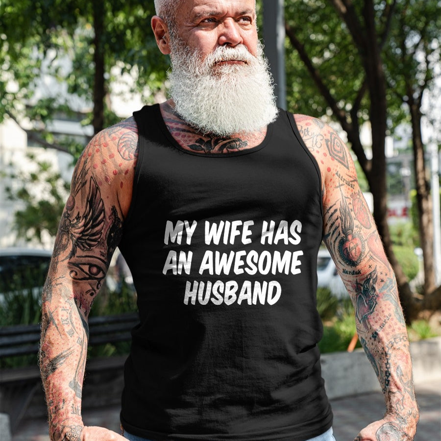 Best Wife Shirt, Wife and Husband Unisex T-Shirt/Hoodie/Sweatshirt HLT00 - My Wife Has An Awesome Husband T-Shirt (2)