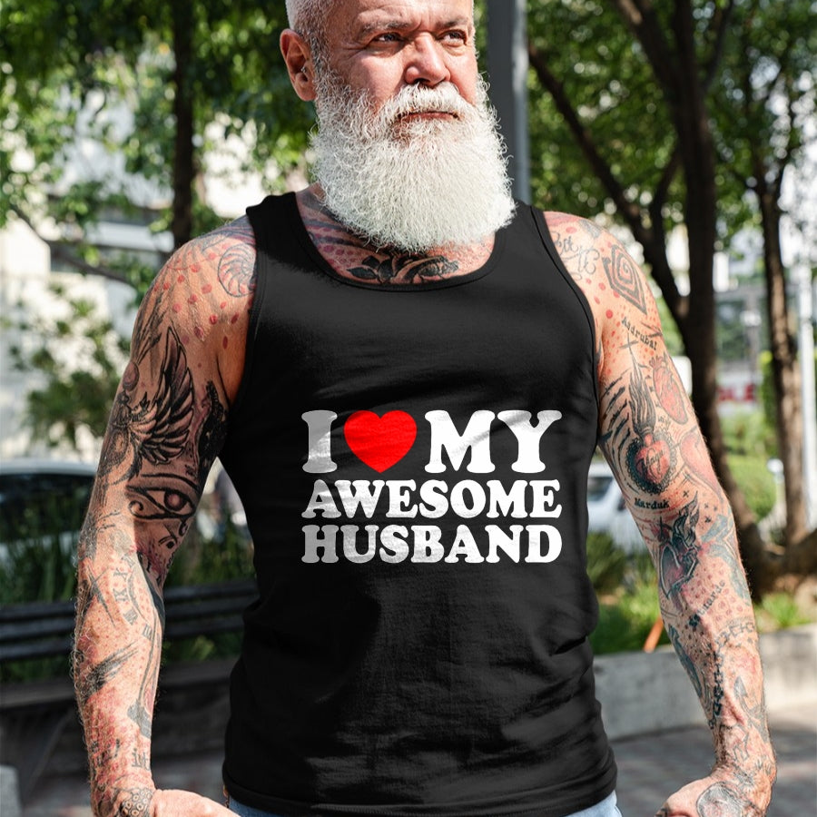 Best Wife Shirt, Wife and Husband Unisex T-Shirt/Hoodie/Sweatshirt HLT00 - I Love My Awesome Husband T-Shirt (1)