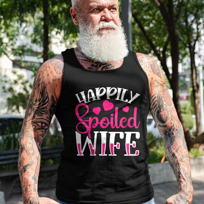 Best Wife Shirt, Wife and Husband Unisex T-Shirt/Hoodie/Sweatshirt HLT00 - Gift for wife T shirt, spoiled wife   Womens Funny Wife Happily Spoiled Wife V-Neck T-Shirt