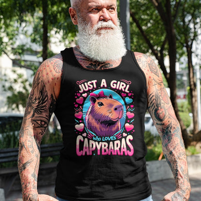 Cute Capybara Shirt, Funny Capybara Unisex T-Shirt/Hoodie/Sweatshirt HLT00 - Just a Girl who Loves Capybaras T-Shirt (2)
