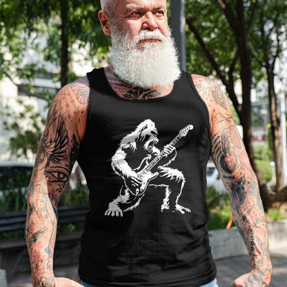 Guitar Lover Shirt, Funny Guitar UnisexT-Shirt/Hoodie/Sweatshirt HLT00 - Bigfoot Playing Guitar Rock Music Band Sasquatch T-Shirt, Men, Black, 3X-Large