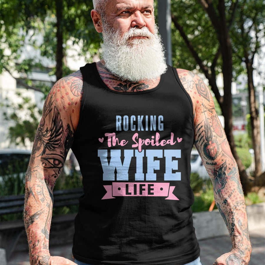 Best Wife Shirt, Wife and Husband Unisex T-Shirt/Hoodie/Sweatshirt HLT00 - Gift for wife T shirt, spoiled wife   Wife Rocking The Spoiled Wife Life Spoiled Wife Pullover Hoodi