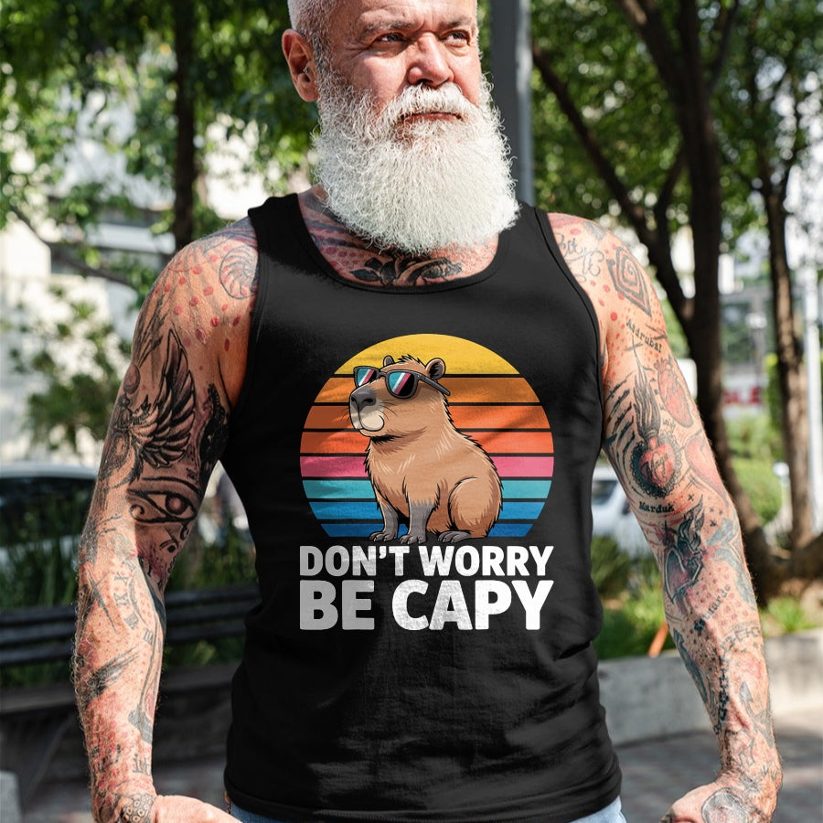Cute Capybara Shirt, Funny Capybara Unisex T-Shirt/Hoodie/Sweatshirt HLT00 - Funny Don_t Worry Be Capy Capybara Men Boys Kids Youth Women T-Shirt