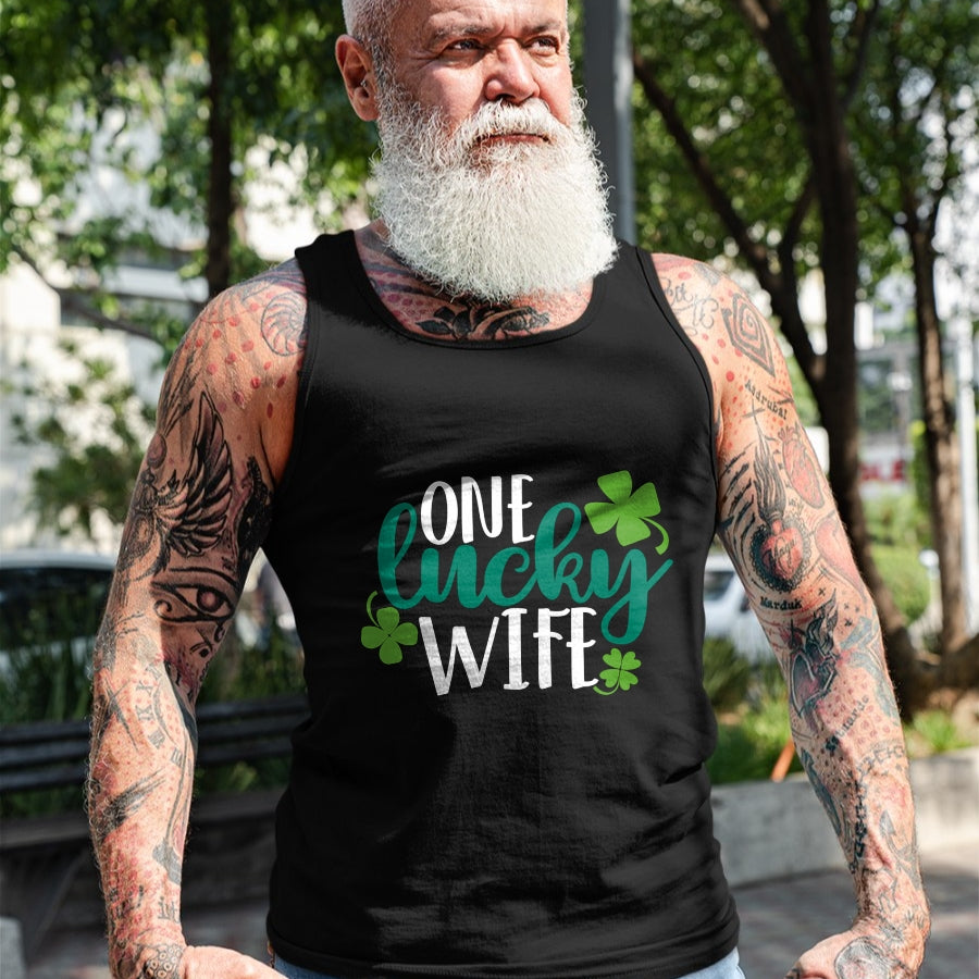 Best Wife Shirt, Wife and Husband Unisex T-Shirt/Hoodie/Sweatshirt HLT00 - Gift for wife T shirt, lucky wife   One Lucky Wife Irish St Patricks Day Womens Girls Funny Gift Lon