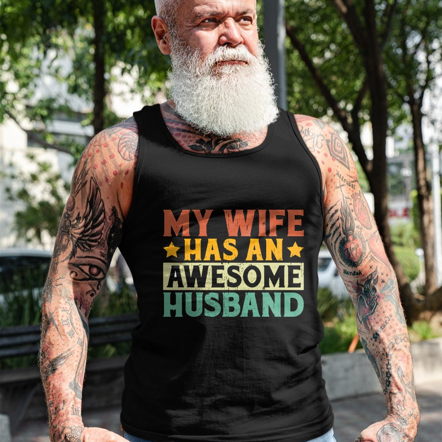 Best Wife Shirt, Wife and Husband Unisex T-Shirt/Hoodie/Sweatshirt HLT00 - My Wife has an awesome Husband T-Shirt (1)