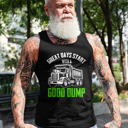 Best Truck Driver Life Shirt, Funny Trucker UnisexT-Shirt/Hoodie/Sweatshirt HLT00 - Great Days Start With A Good Dump Garbage Truck Driver T-Shirt