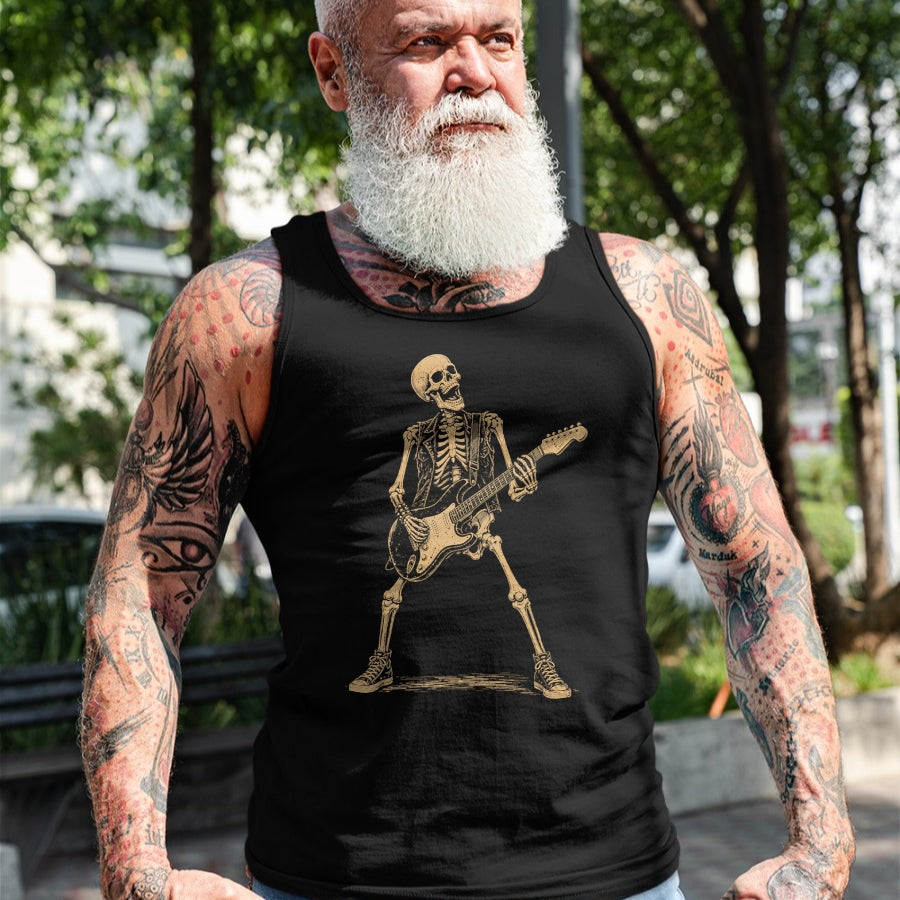 Guitar Lover Shirt, Funny Guitar UnisexT-Shirt/Hoodie/Sweatshirt HLT00 - Skeleton Playing Guitar Rock and Roll Music Men Women Kids T-Shirt