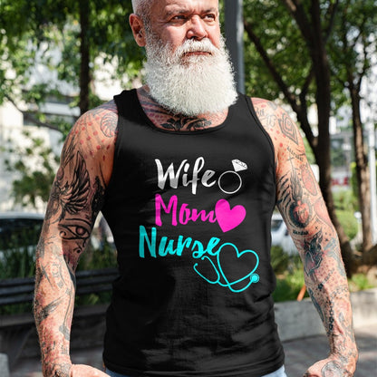 Funny Nurse Shirt, Nurse Unisex T-Shirt/Hoodie/Sweatshirt HLT00 - Womens Wife Mom Nurse Womens RN LPN Mothers Day Gift For Nurses V-Neck T-Shirt