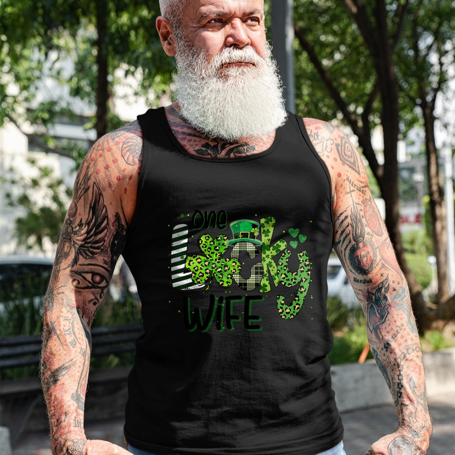 Best Wife Shirt, Wife and Husband Unisex T-Shirt/Hoodie/Sweatshirt HLT00 - Gift for wife T shirt, lucky wife   One Lucky Wife St Patricks Day Mom Mother Shamrock Leopard T-Shi