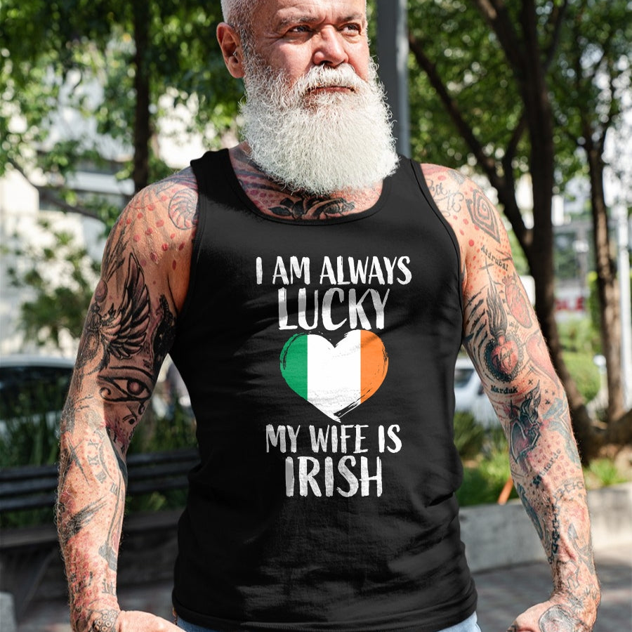 Best Wife Shirt, Wife and Husband Unisex T-Shirt/Hoodie/Sweatshirt HLT00 - Gift for wife T shirt, lucky wife   I Am Always Lucky My Wife is Irish T Shirt Gift for Husband T-Sh