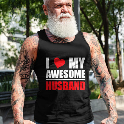 Best Wife Shirt, Wife and Husband Unisex T-Shirt/Hoodie/Sweatshirt HLT00 - I Love My Awesome Husband Romantic Gift for Wife or Husband T-Shirt (1)