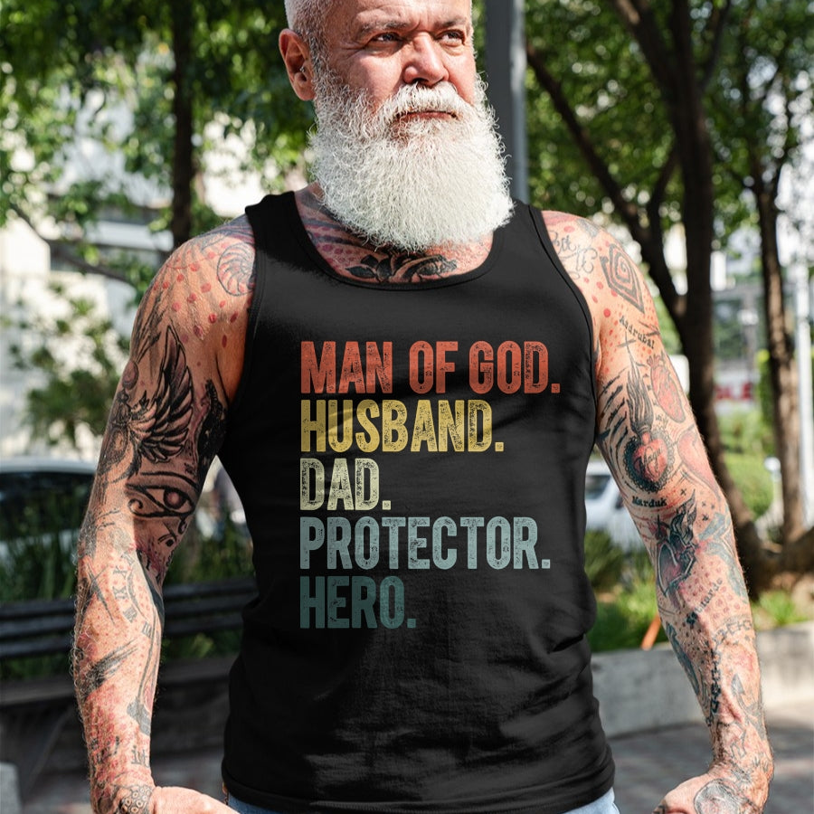 Best Wife Shirt, Wife and Husband Unisex T-Shirt/Hoodie/Sweatshirt HLT00 - Man of God Husband Dad Protector Hero Father's Day Men T-Shirt