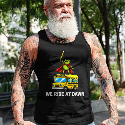 Best Student Shirt, Funny Back To School UnisexT-Shirt/Hoodie/Sweatshirt HLT00 - We Ride At Dawn Funny Back to School Buss Frog Teacher Kids T-Shirt