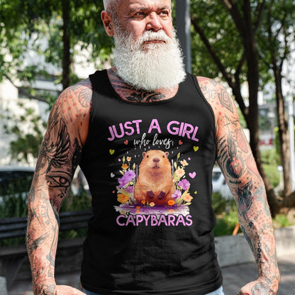Cute Capybara Shirt, Funny Capybara Unisex T-Shirt/Hoodie/Sweatshirt HLT00 - Just A Girl Who Loves Capybaras For Women Girls T-Shirt