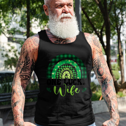 Best Wife Shirt, Wife and Husband Unisex T-Shirt/Hoodie/Sweatshirt HLT00 - Gift for wife T shirt, lucky wife   One Lucky Wife Rainbow Irish St Patricks Day Shamrock T-Shirt