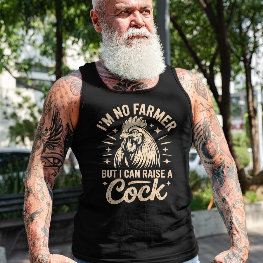 Best Farmer Life Shirt, Funny Farmer UnisexT-Shirt/Hoodie/Sweatshirt HLT00 - I'm No Farmer But I Can Raise a Cock Funny Chicken Lover Fun T-Shirt