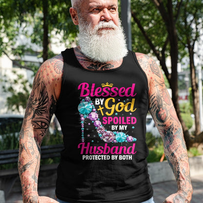 Best Wife Shirt, Wife and Husband Unisex T-Shirt/Hoodie/Sweatshirt HLT00 - Gift for wife T shirt, spoiled wife   Christian Wife Jesus Blessed By God Spoiled By My Husband T-Sh