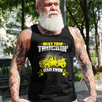 Best Truck Driver Life Shirt, Funny Trucker UnisexT-Shirt/Hoodie/Sweatshirt HLT00 - Tow Truck Driver Daddy Father - Dad Thin Yellow Line Trucker T-Shirt